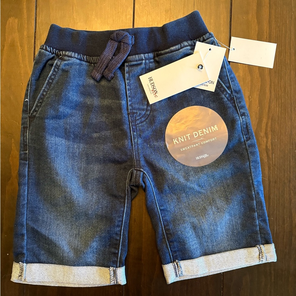 Hudson kids soft knit denim short size 6 NWT